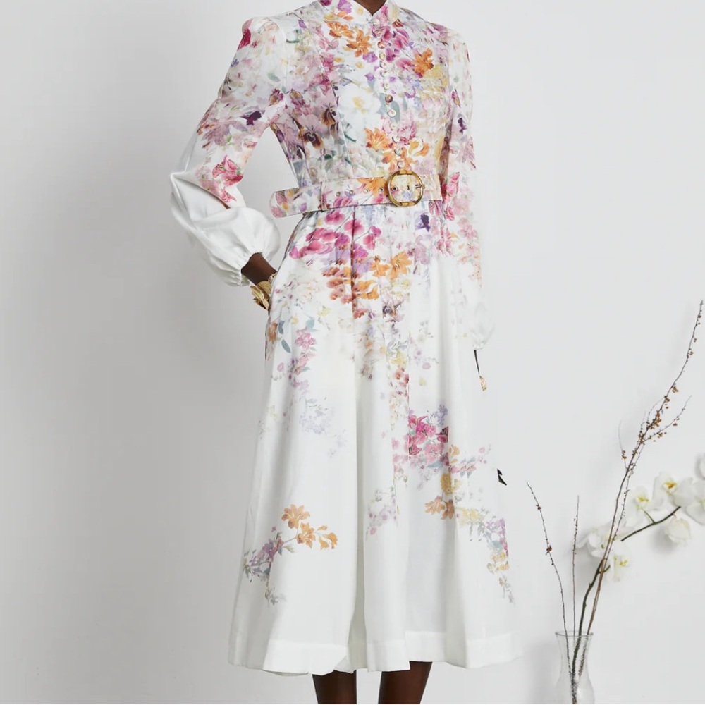 ❌SOLD❌ GAËLLE FLORAL LINEN MIDI DRESS